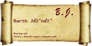 Barth Júnó névjegykártya